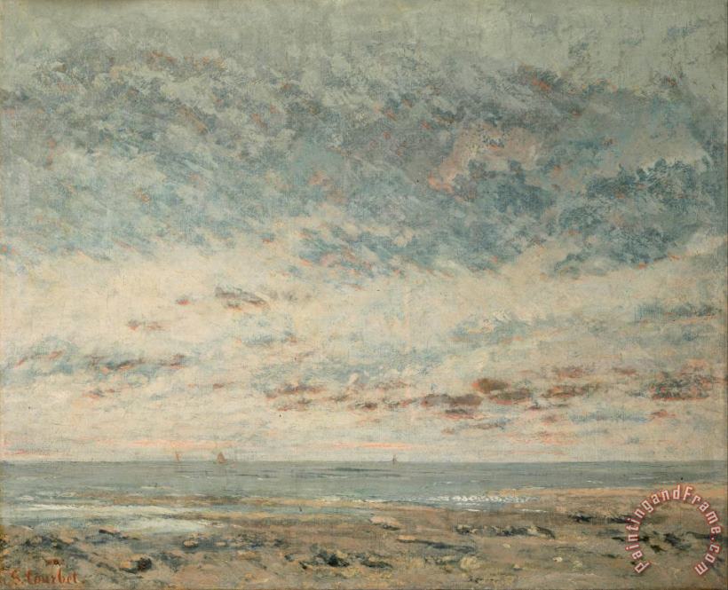 Courbet, Gustave Low Tide at Trouville Art Painting