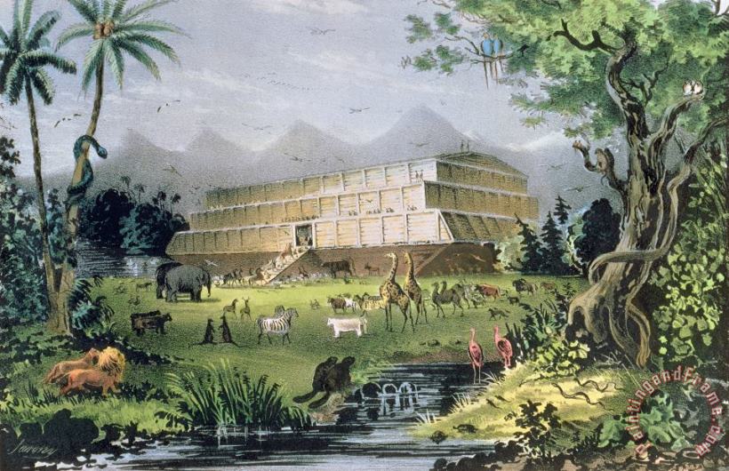 Currier and Ives Noahs Ark Art Painting