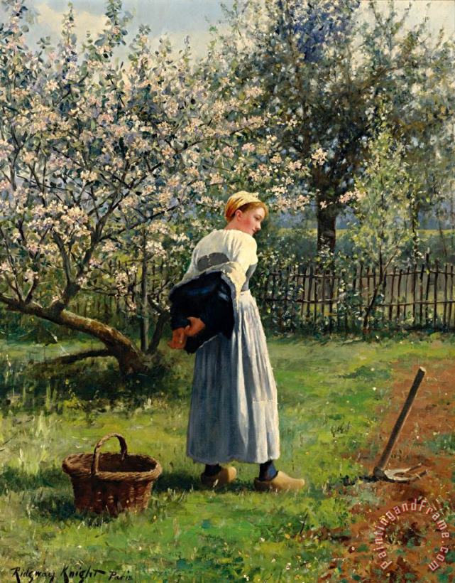Daniel Ridgway Knight In The Orchard Art Painting