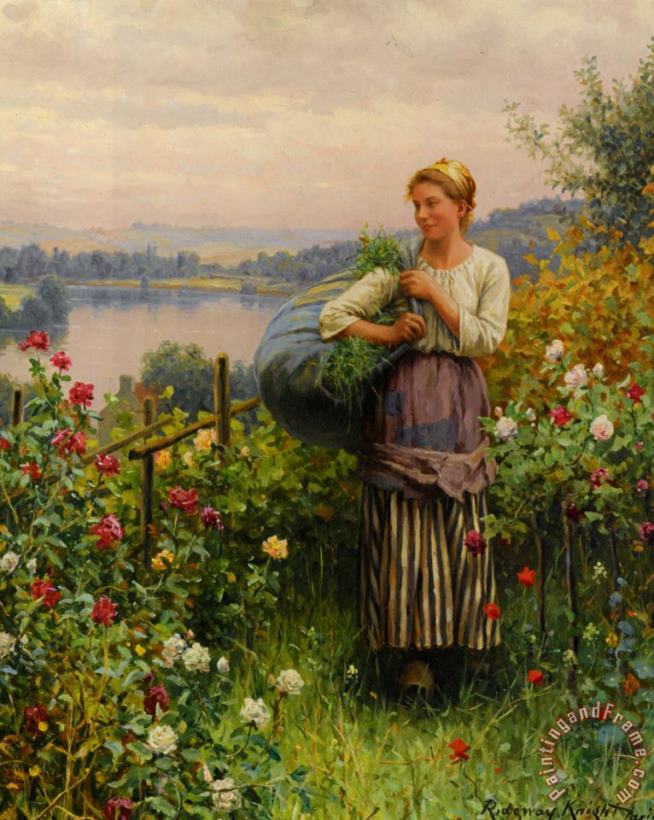 The Rose Garden painting - Daniel Ridgway Knight The Rose Garden Art Print