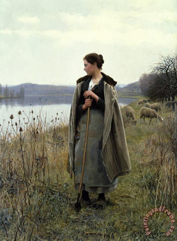 Daniel Ridgway Knight The Shepherdess of Rolleboise Art Print