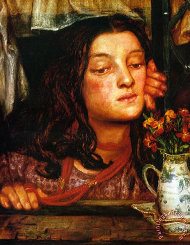 Dante Gabriel Rossetti Girl at a Lattice Art Print