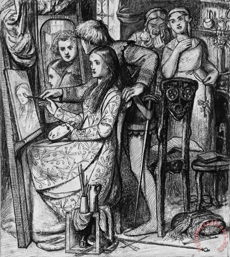 Dante Gabriel Rossetti Love's Mirror Or a Parable of Love Art Painting