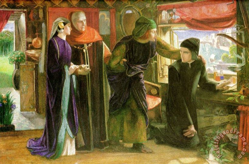 The First Anniversary of The Death of Beatrice painting - Dante Gabriel Rossetti The First Anniversary of The Death of Beatrice Art Print