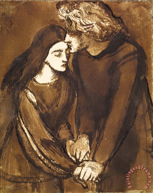 Two Lovers painting - Dante Gabriel Rossetti Two Lovers Art Print
