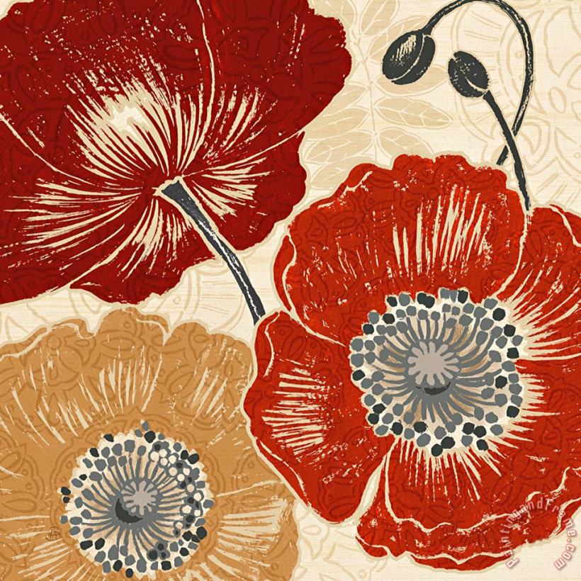 A Poppy's Touch II painting - Daphne Brissonnet A Poppy's Touch II Art Print