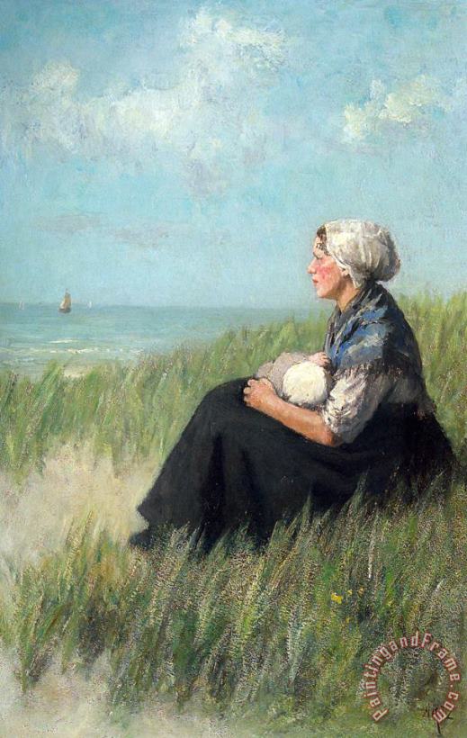 Mother And Child in The Dunes painting - David Adolf Constant Artz Mother And Child in The Dunes Art Print