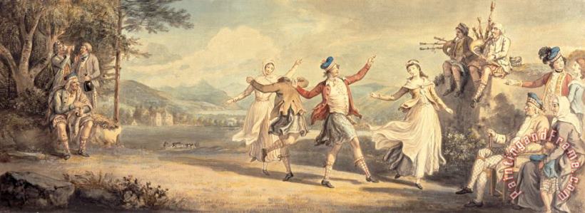 A Highland Dance painting - David Allan A Highland Dance Art Print