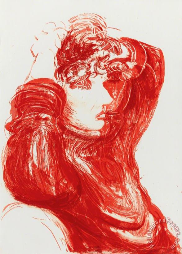 Red Celia, From Moving Focus Series, 1984 painting - David Hockney Red Celia, From Moving Focus Series, 1984 Art Print