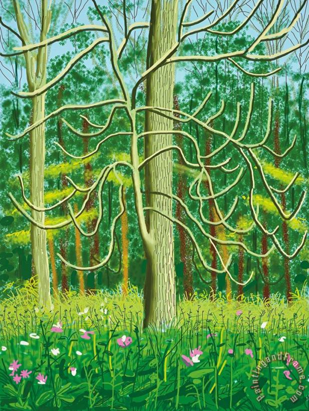 The Arrival of Spring in Woldgate, East Yorkshire in 2011 4 May, 2011 painting - David Hockney The Arrival of Spring in Woldgate, East Yorkshire in 2011 4 May, 2011 Art Print
