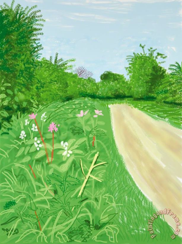 David Hockney The Arrival of Spring in Woldgate, East Yorkshire in 2011, April 26, 2011, 2011 Art Painting
