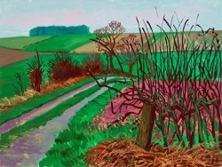David Hockney Track And Hedgerow, January, 2006