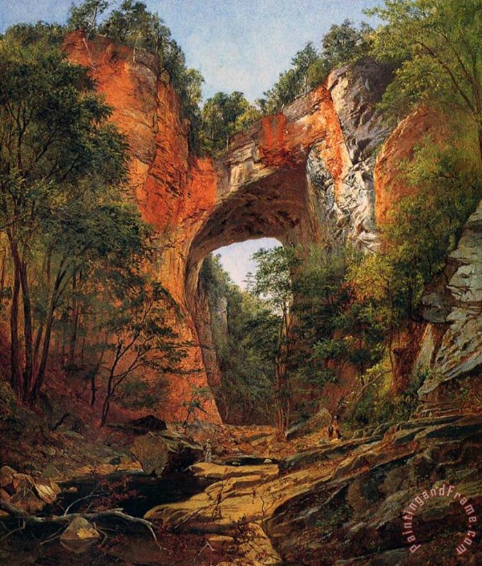 David Johnson A Natural Bridge in Virginia Art Print