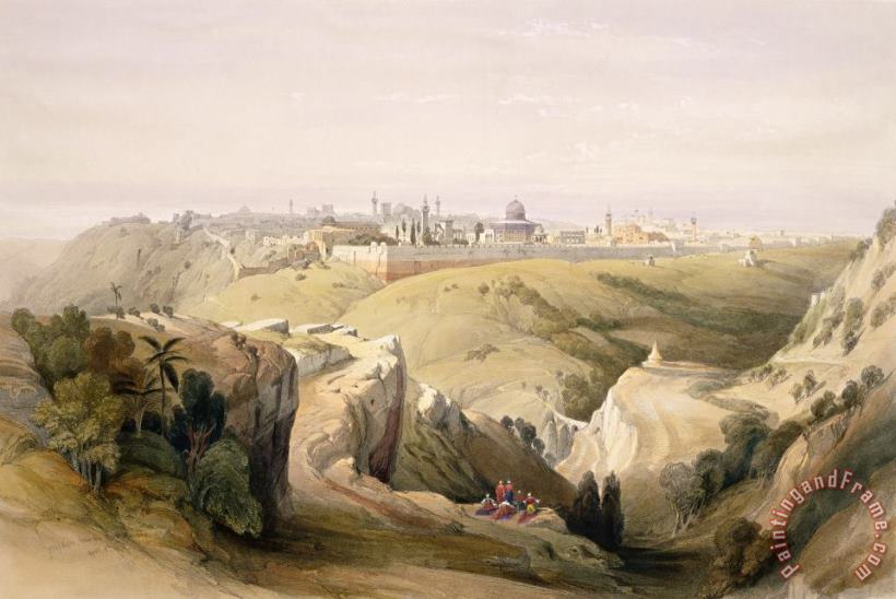 Jerusalem From The Mount Of Olives painting - David Roberts Jerusalem From The Mount Of Olives Art Print