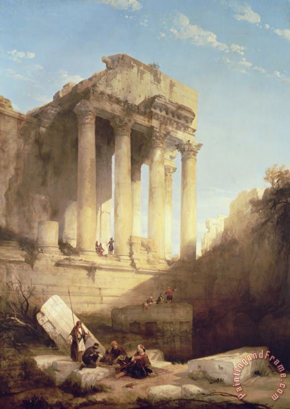 David Roberts Ruins of the Temple of Bacchus Art Painting