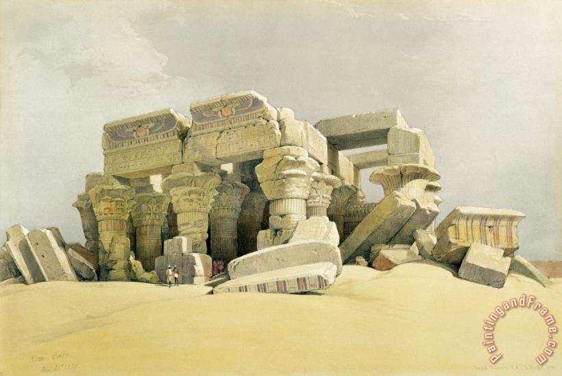David Roberts Ruins Of The Temple Of Kom Ombo Art Painting