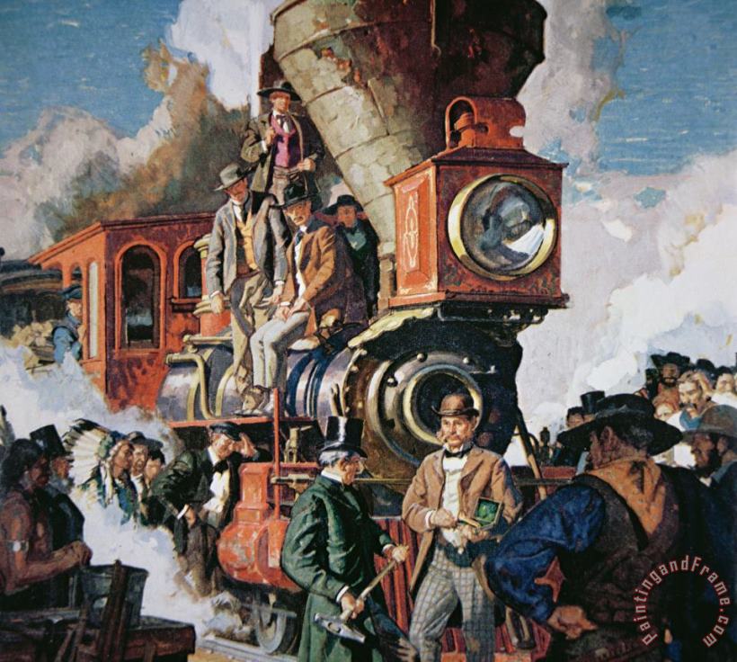 The Ceremony of the Golden Spike on 10th May painting - Dean Cornwall The Ceremony of the Golden Spike on 10th May Art Print