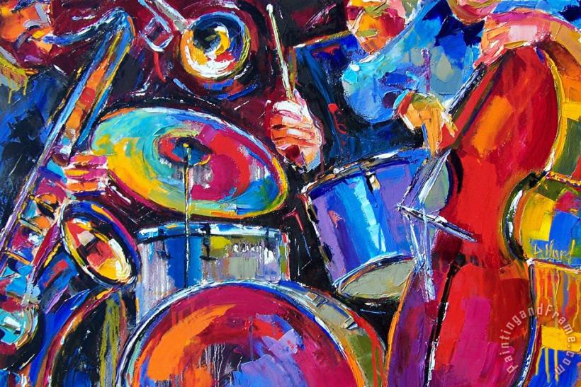 Drums And Friends painting - Debra Hurd Drums And Friends Art Print