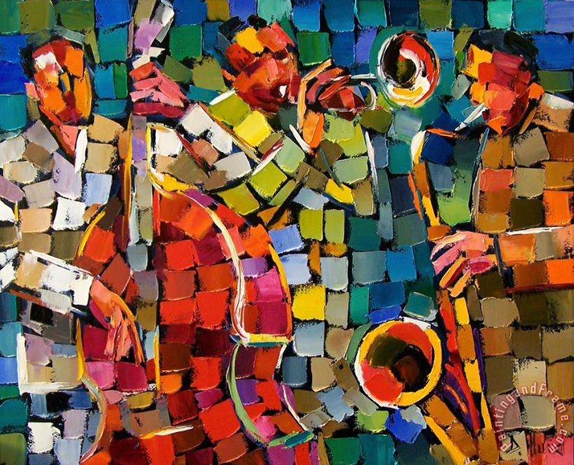 Debra Hurd Mosaic Jazz Art Painting