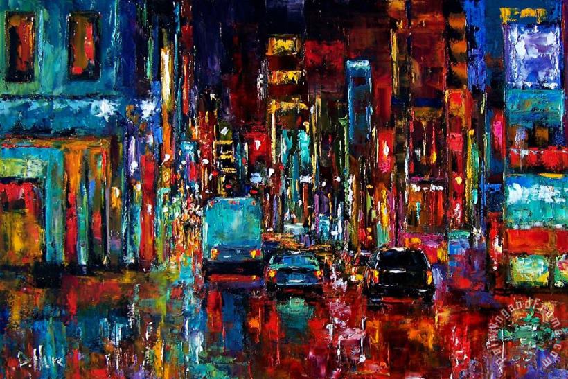 Party Of Lights painting - Debra Hurd Party Of Lights Art Print