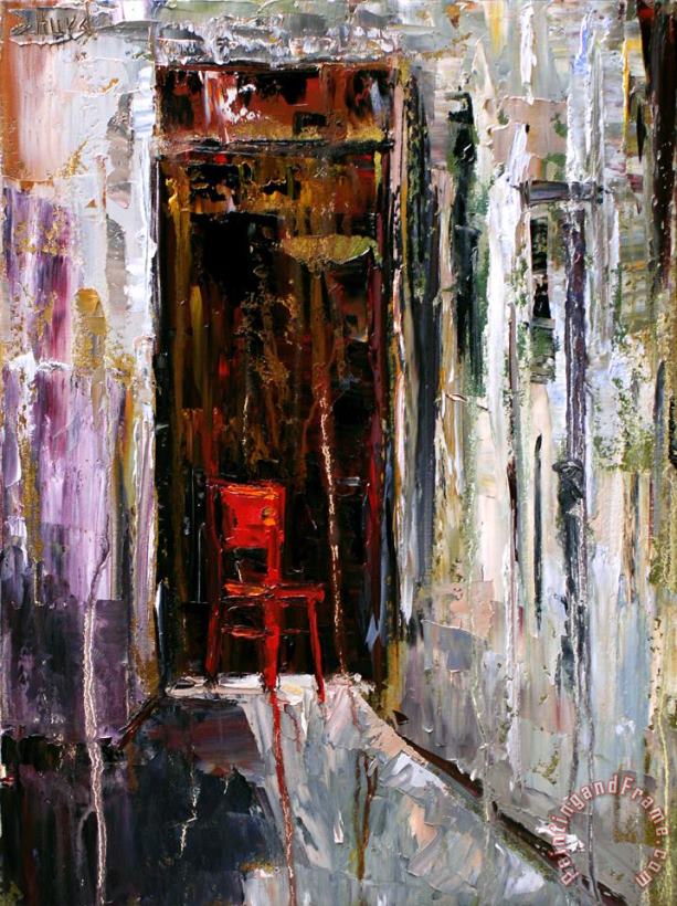 Red Chair painting - Debra Hurd Red Chair Art Print