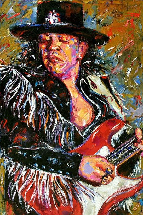 Debra Hurd Stevie Ray Red Guitar Art Print