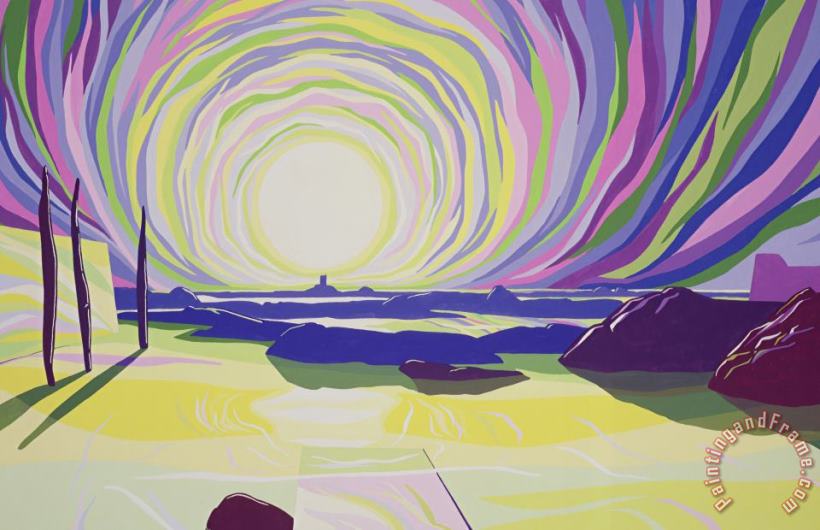 Whirling Sunrise - La Rocque painting - Derek Crow Whirling Sunrise - La Rocque Art Print