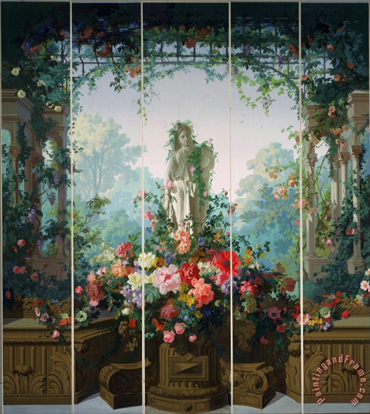 Garden of Armida Wallpaper painting - Designed by Edouard Muller Garden of Armida Wallpaper Art Print