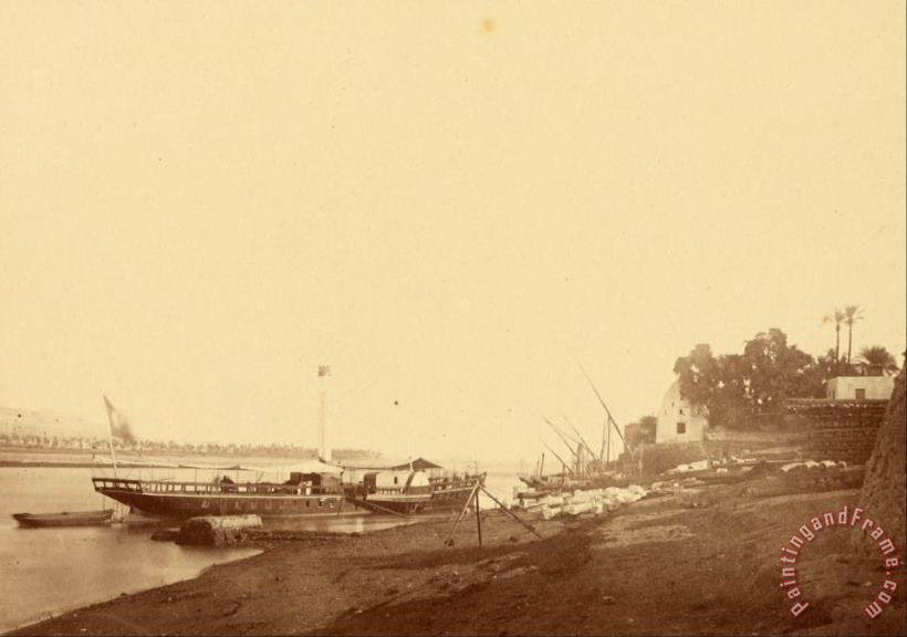 Despoineta Boats on The Bank of The Nile Art Painting