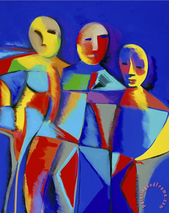 Family Group painting - Diana Ong Family Group Art Print