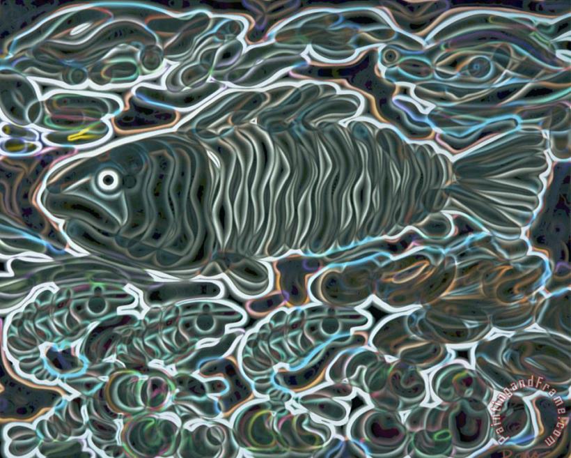 Fish Menu painting - Diana Ong Fish Menu Art Print