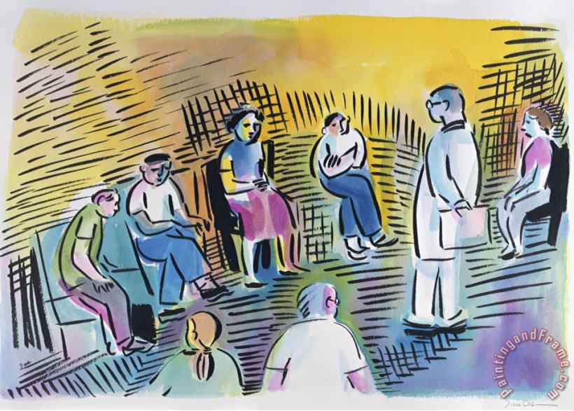 Group Therapy painting - Diana Ong Group Therapy Art Print