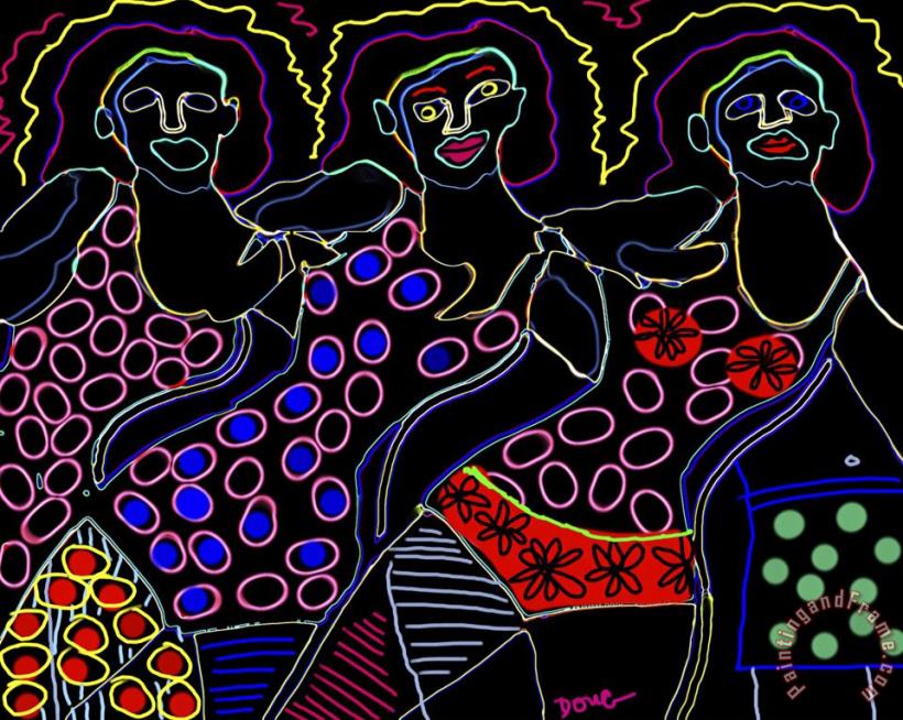 Diana Ong Neonlites 3 Women Art Painting