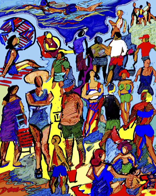 On The Beach painting - Diana Ong On The Beach Art Print