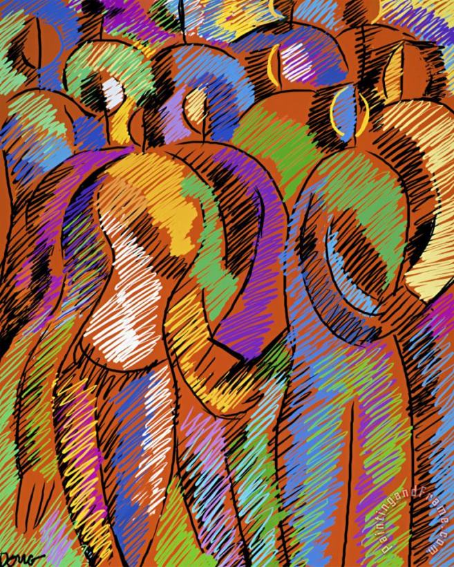People in a Landscape painting - Diana Ong People in a Landscape Art Print