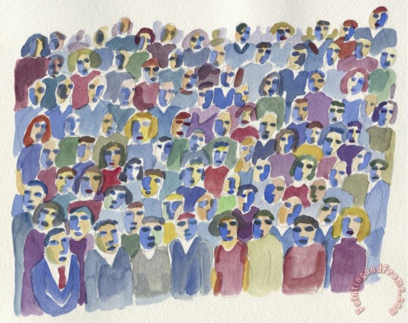Diana Ong So Very Crowded Art Painting