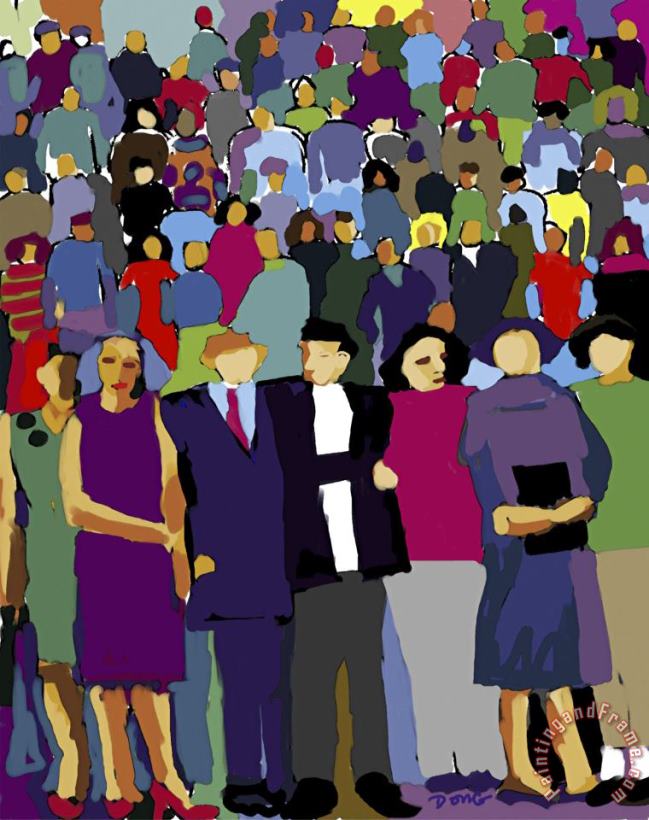 Standing Crowd painting - Diana Ong Standing Crowd Art Print