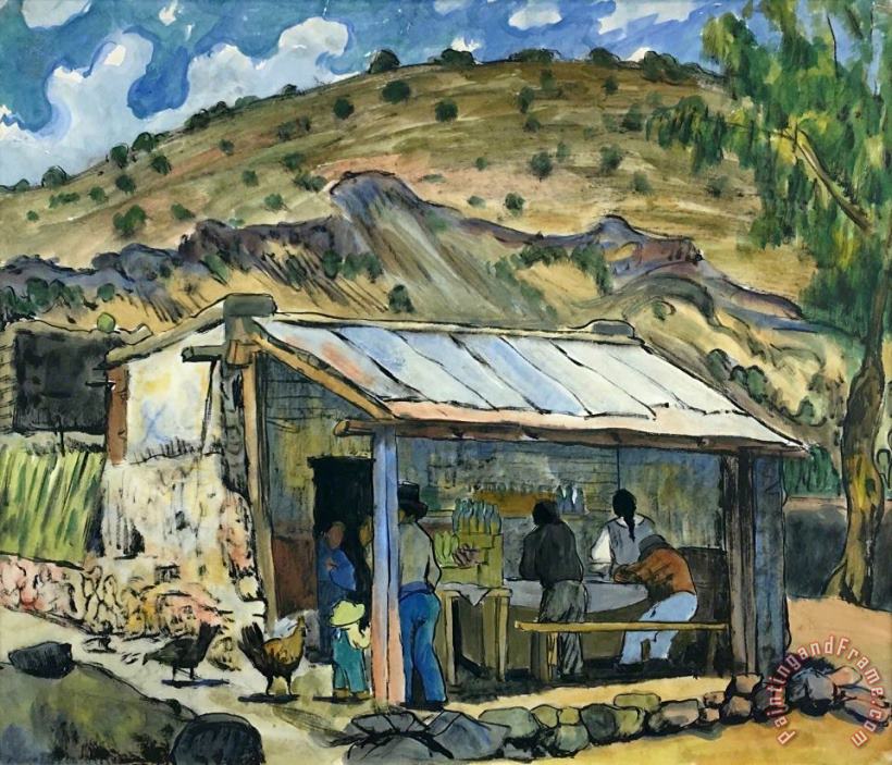 Diego Rivera Cantina, Circa 1937 Art Painting