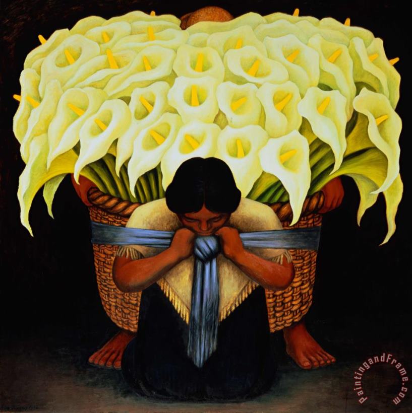 Diego Rivera Flower Seller painting - Flower Seller print for sale