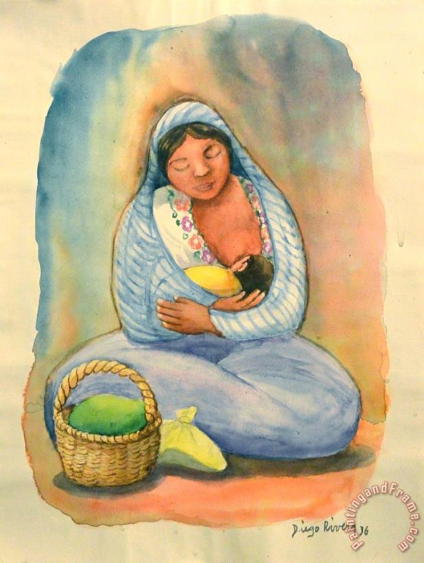 Diego Rivera Mother And Child, 1936 Art Painting