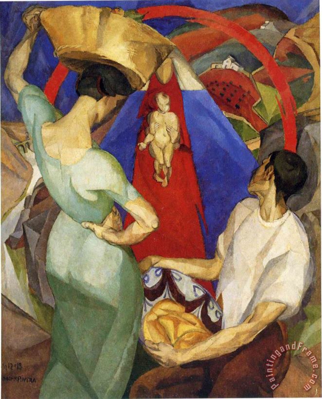 The Adoration of The Virgin 1913 painting - Diego Rivera The Adoration of The Virgin 1913 Art Print