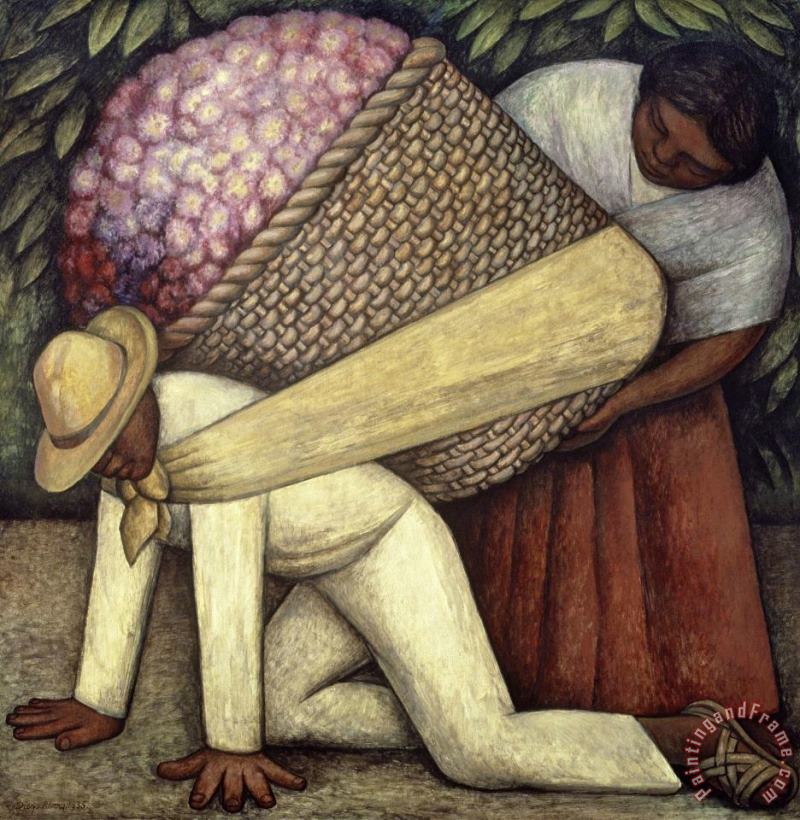 Diego Rivera The Flower Carrier, 1935 Art Painting
