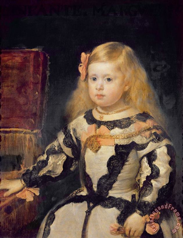 Portrait of The Infanta Maria Marguerita (1651 73) painting - Diego Velazquez Portrait of The Infanta Maria Marguerita (1651 73) Art Print