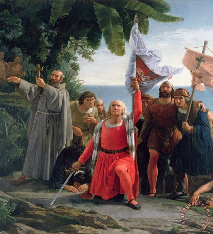 Dioscoro Teofilo Puebla Tolin The First Landing Of Christopher Columbus In America Art Painting