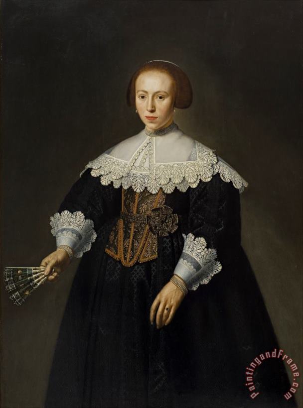 Portrait of a Lady painting - Dirck Santvoort Portrait of a Lady Art Print