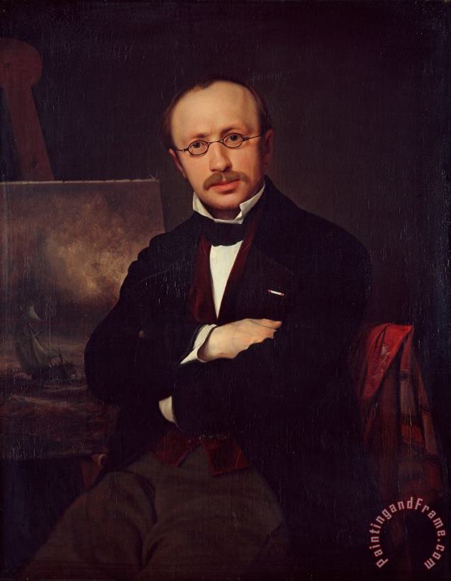 Ditlev Blunck Portrait of The Painter Anton Melbye Art Painting