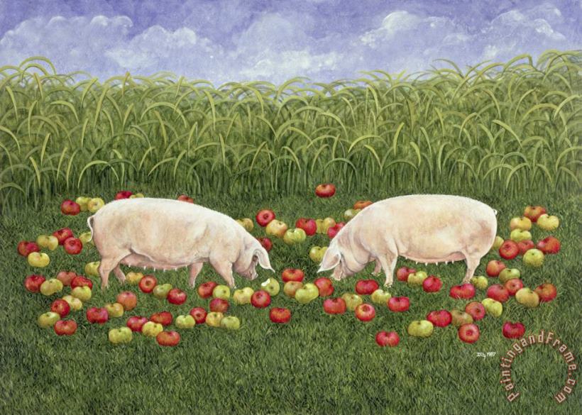 Apple Sows painting - Ditz Apple Sows Art Print