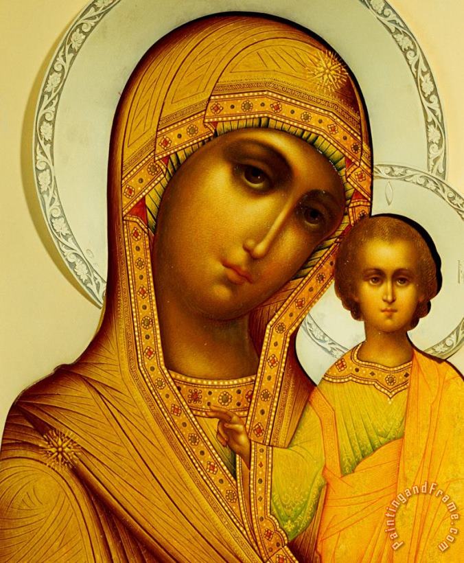 Icon Of The Virgin Kazanskaya painting - Dmitrii Smirnov Icon Of The Virgin Kazanskaya Art Print