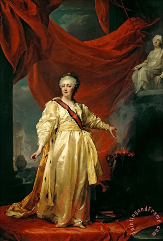 Portrait of Catherine II the Legislatress in the Temple Devoted to the Godess of Justice painting - Dmitry Levitsky Portrait of Catherine II the Legislatress in the Temple Devoted to the Godess of Justice Art Print