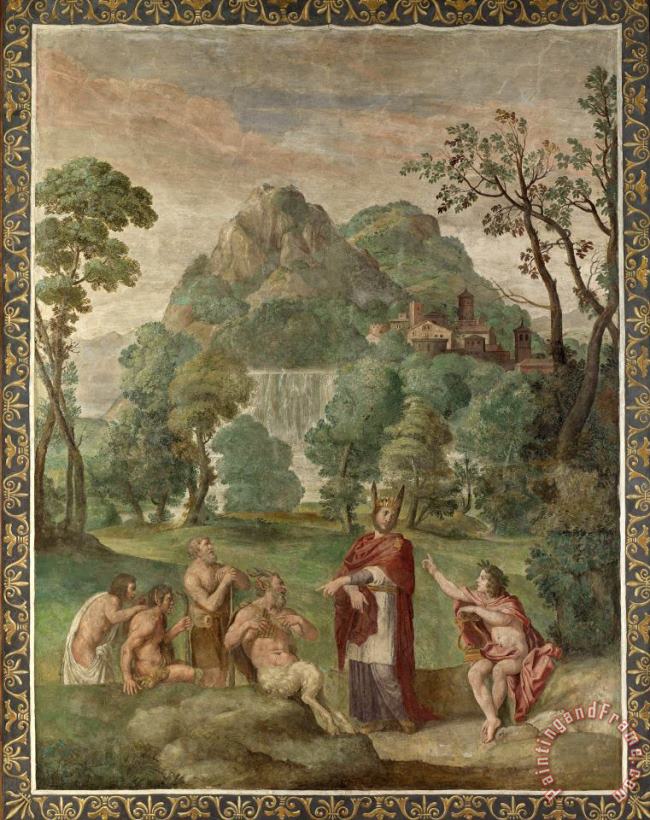 The Judgement of Midas painting - Domenichino And Assistants The Judgement of Midas Art Print